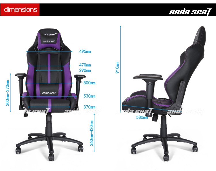 レーシングカーゲームチェア黒/紫革で新しいデザインad7仕入れ・メーカー・工場