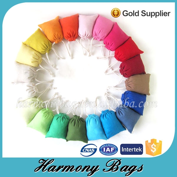 Hot promotion various color cotton jute cheap drawstring bags