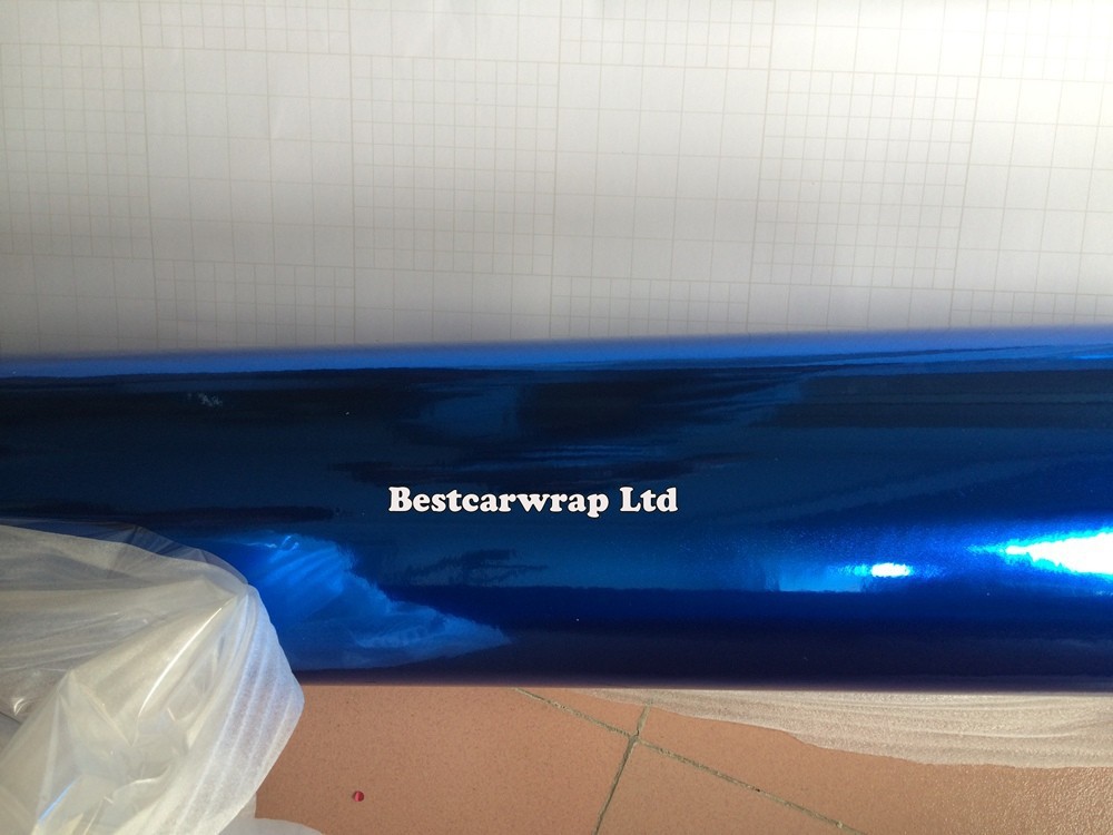 chrome mirror Blue Foil Car wrapping Chrom blue glossy Film Wrap Vinyl sticker 3m (7)