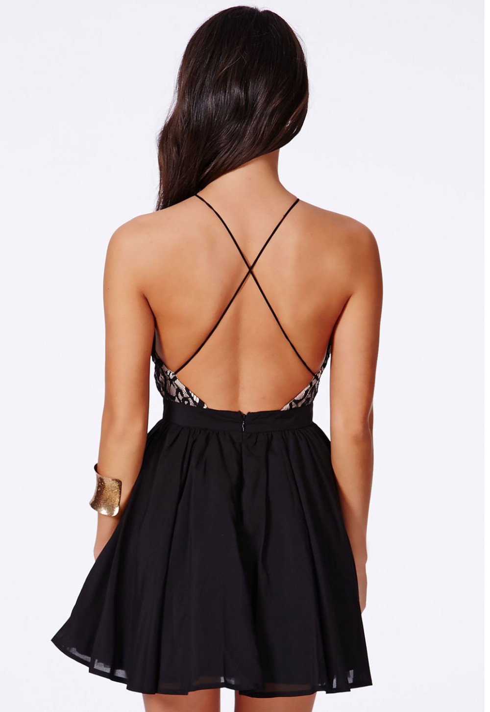 Black-Cross-Back-Lace-Detail-Party-Skater-Dress-LC21573-16221