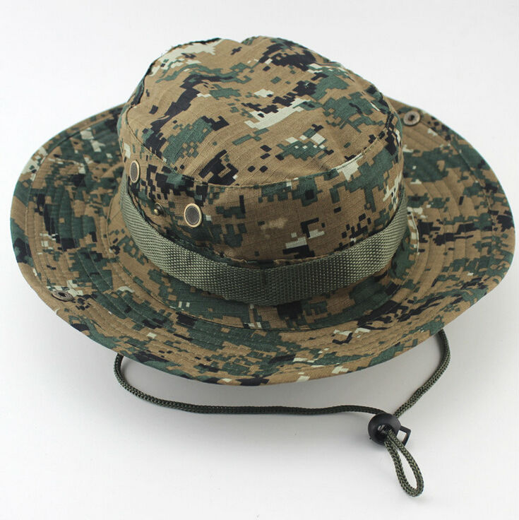 Summer Camouflage Bucket Hat With String Fisherman Cap Panama