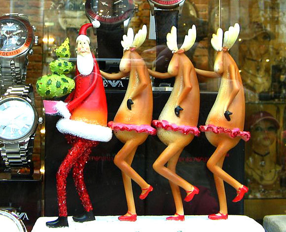 グラスファイバークリスマスの飾り素敵なオーダーメイドの父クリスマスと鹿問屋・仕入れ・卸・卸売り