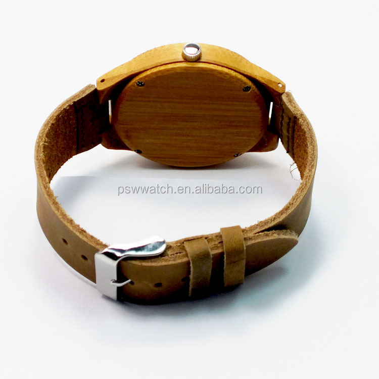 latest genuine leather band wooden watch cheap wood watch face bamboo wrist watch
