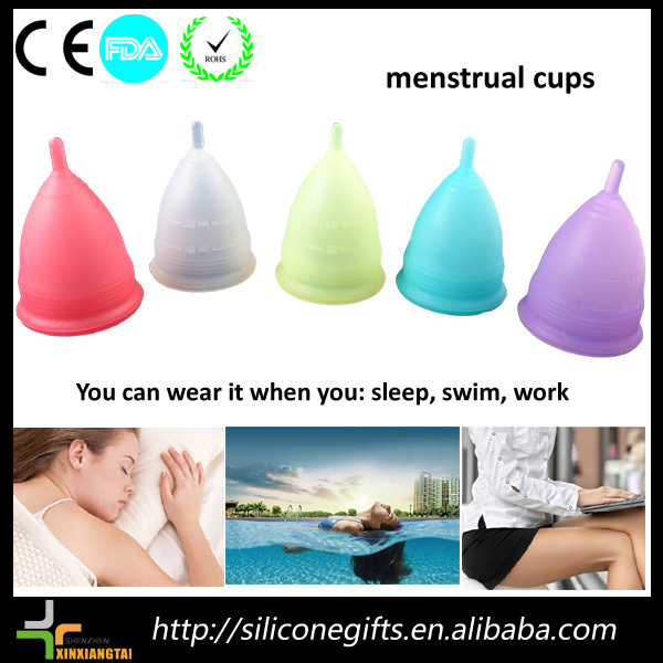 エコ再利用可能な着色された女性衛生月経カップ/ menstrationカップ 問屋・仕入れ・卸・卸売り