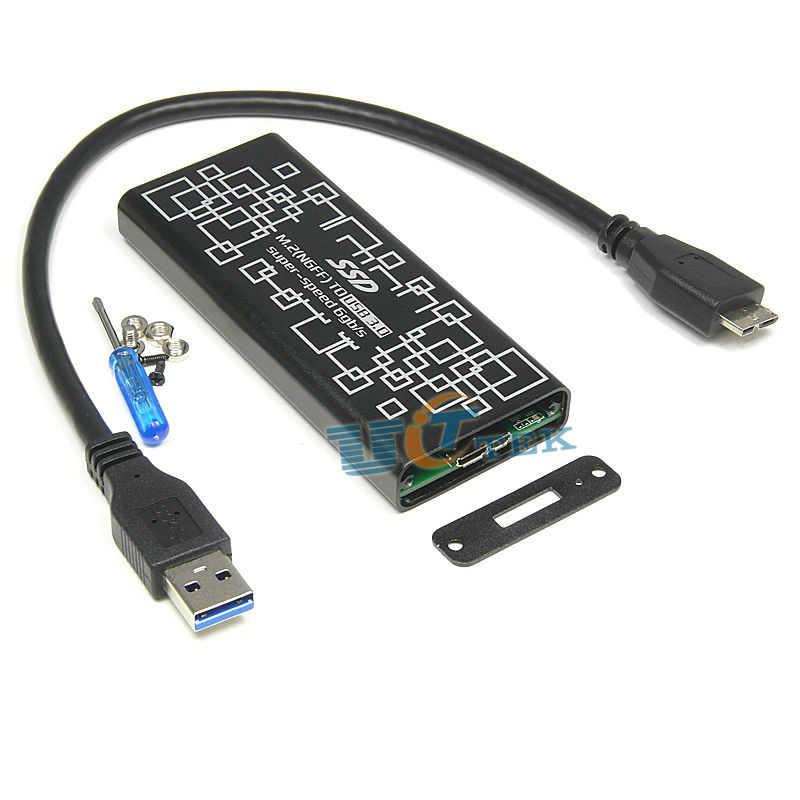 EasyULT Carcasa Externa para Discos Duros M.2 SATA a USB 3.0 SSD M.2,USB 3.0 UASP a SATA NGFF M.2 2230/2242/2260/2280 Key B o B & M SSD SuperSpeed Adaptador-Negro