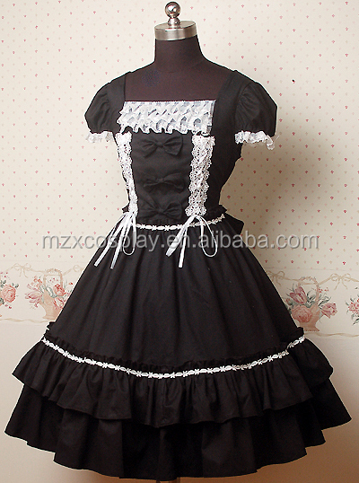 熱い販売のかわいいファルバラ弓ロリータドレス半袖ハロウィンパーティの衣装クリスマス美しさのためのロングドレス問屋・仕入れ・卸・卸売り