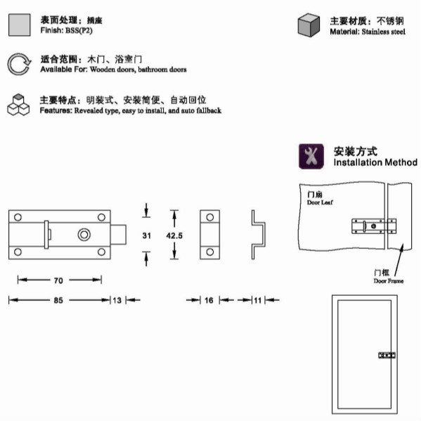 ステンレススチールフラッシュボルト仕入れ・メーカー・工場