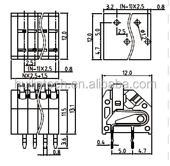 町洋代替スプリングクランプ端子台2.5mm150v2aグレー仕入れ・メーカー・工場