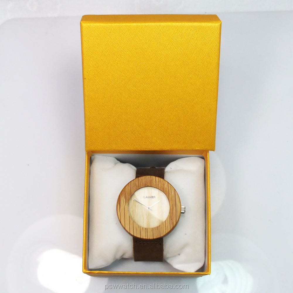 Genuine leather bamboo watches custom watches for men and women