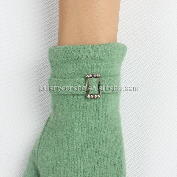 女性の冬の手の手袋緑冬手袋パーソナライズ問屋・仕入れ・卸・卸売り