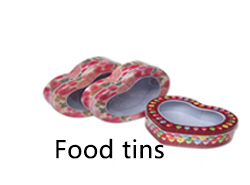 Empty tin cans for candy chocolate chewing gums