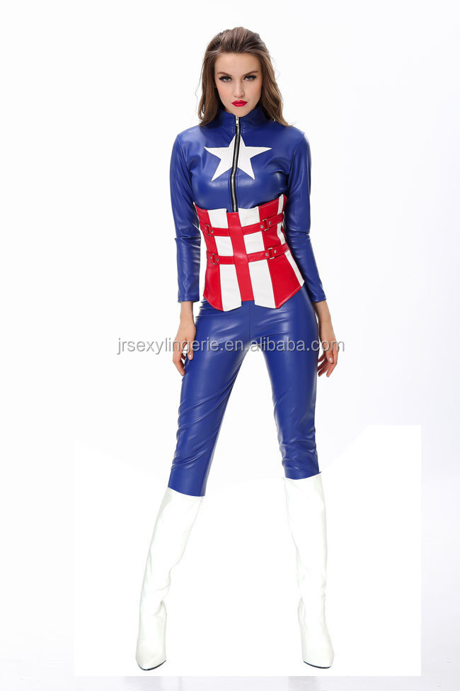 レディースアメリカン2014年新しい女性のスーパーヒーローキャプテン衣装コスプレ衣装ハロウィン衣装仮装問屋・仕入れ・卸・卸売り
