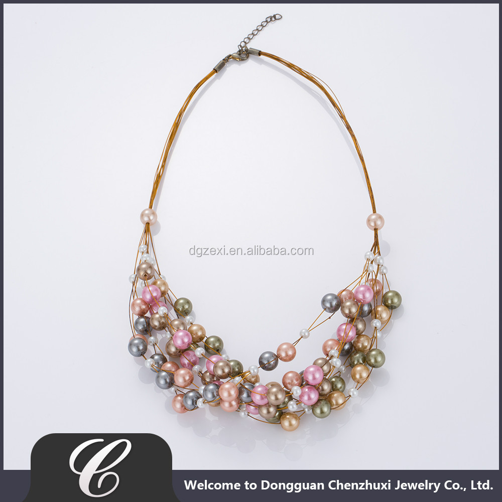 Fancy Necklace of Full Hole Glass Pearl 2