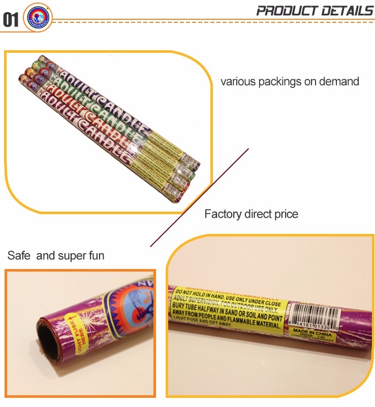 0.8 Inch 4 Performance Pack 5 Shots Adult Candle Roman Candle Fireworks
