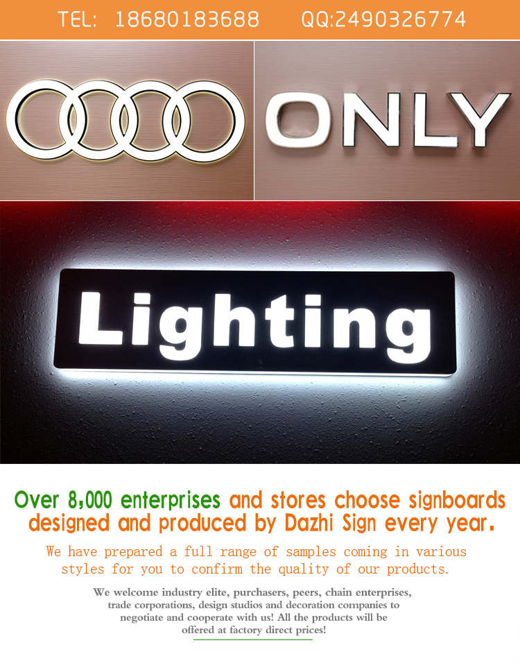 高品質アクリル3d led文字看板とライトボックス用屋内使用ジュエリー広告看板フロント点灯仕入れ・メーカー・工場