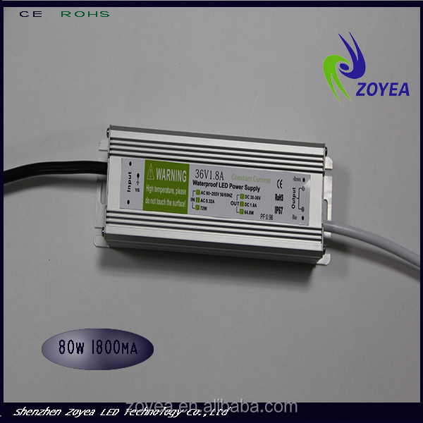 定電流調光ip67防水220v110vコンバータ変圧器2.4a30-36v80wceと・rohs指令問屋・仕入れ・卸・卸売り
