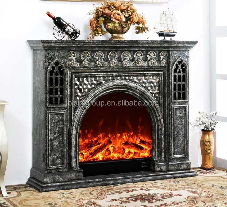 Vintage Handmade Freestanding Arabian Style Wood Fireplace