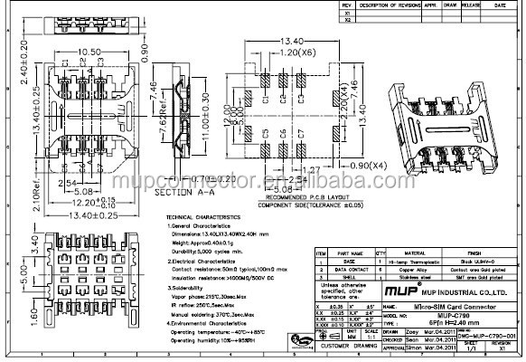 Smtタイプmup-c790マイクロsimカードリーダーコネクタ仕入れ・メーカー・工場