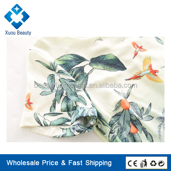 ファッションの女性が着用する鳥ビンテージ花の印刷されたo- ネックスリムドレス仕入れ・メーカー・工場