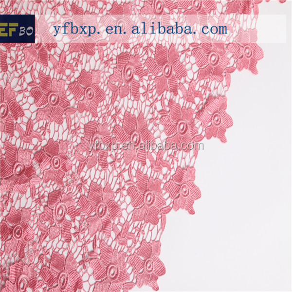 在庫項目にピンクのアフリカのスイスのレース素材ギピュールレースケミカルレース/韓国の刺繍レースの女の子のパーティーのための西部のドレス問屋・仕入れ・卸・卸売り