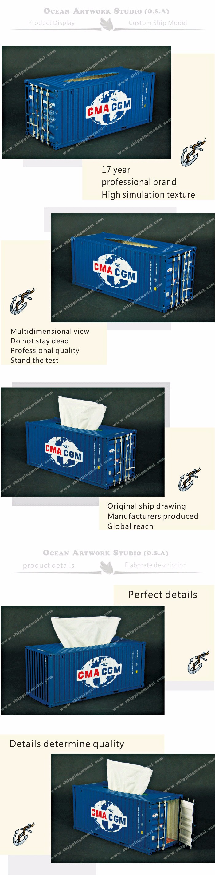  container model, container box model, model ships, CMA-CGM container model Tissue Manufacturer, container vessel model make