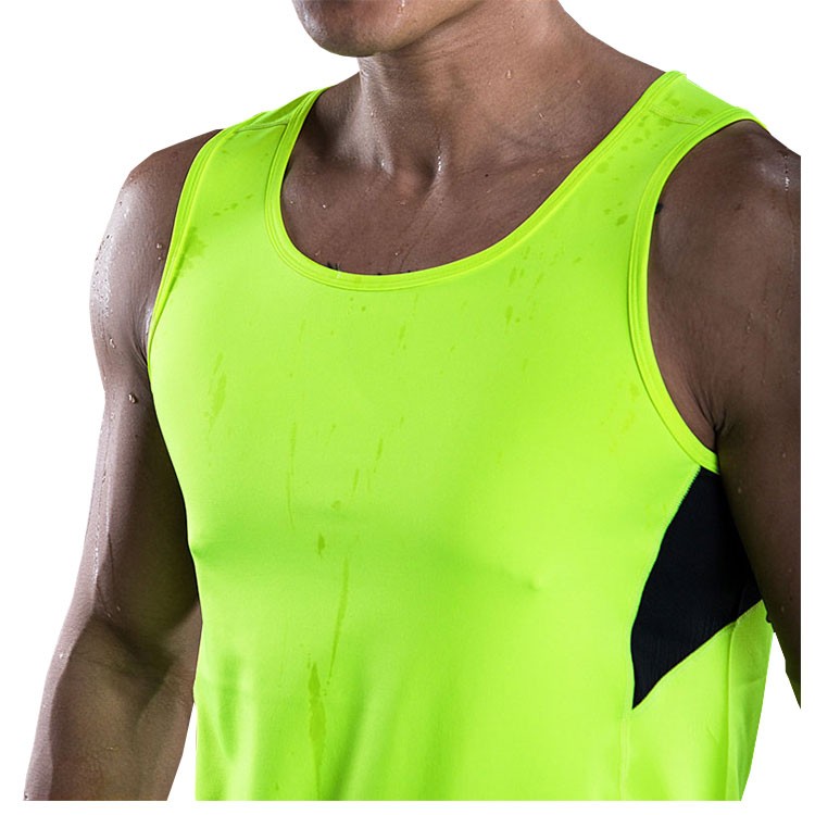 Workout Dri Fit Yellow Sports Wear Men Tank Top Custom Slim Fit Cheap