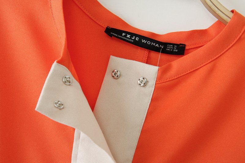 新しいファッション2014年ヨーロピアンスタイルルーズショート- 長袖ファッション野生色混合色をヒットshirt16シフォンドレスロング問屋・仕入れ・卸・卸売り