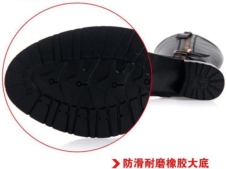 Free Shipping Sexy Women Flats Genuine Leather Knee-length Boots