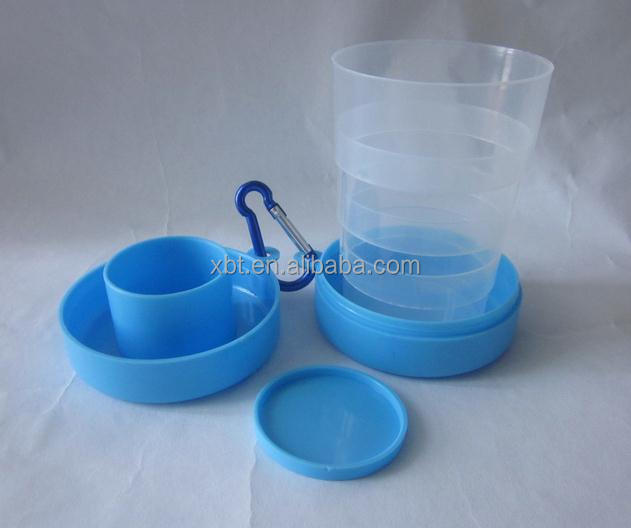 環境プラスチックカラビナ付き伸縮式のプラスチック製カップ仕入れ・メーカー・工場