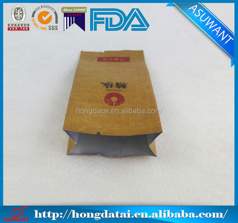 kraft paper empty tea bag with side gusset
