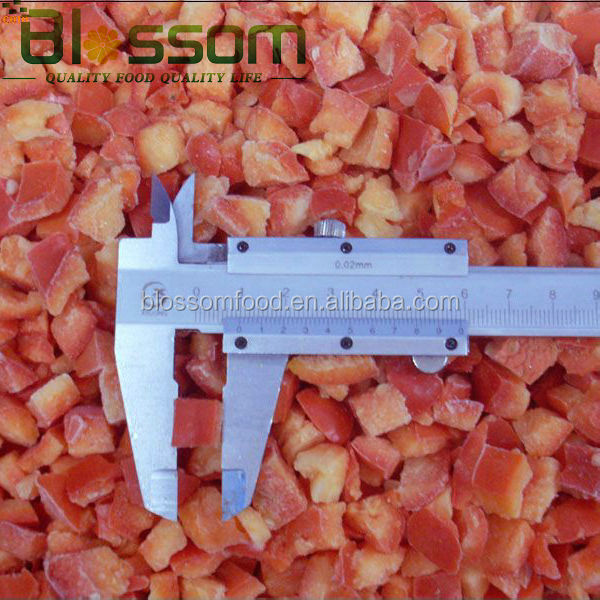 China frozen vegetables IQF red or green or yellow bell color pepper