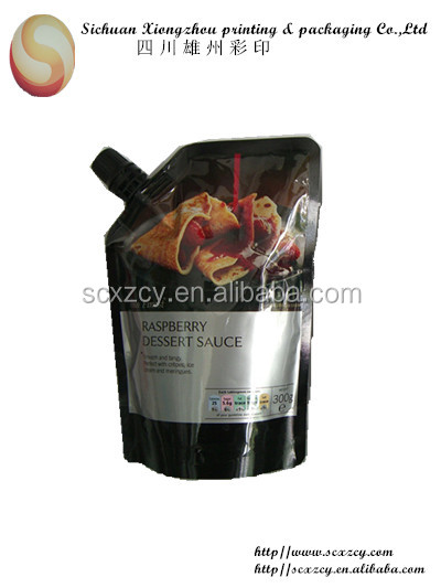printing standup pouch with spout for chilli sauce