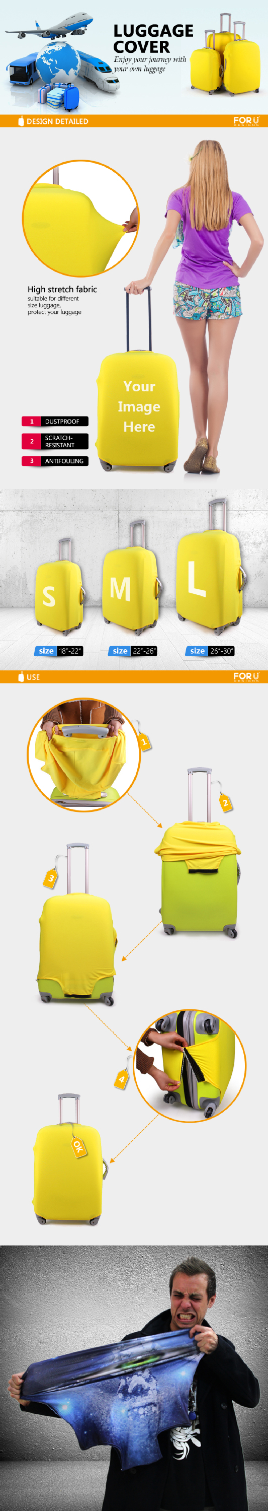 Alibaba stock luggage cover for luggage trolley,travel luggage women bag