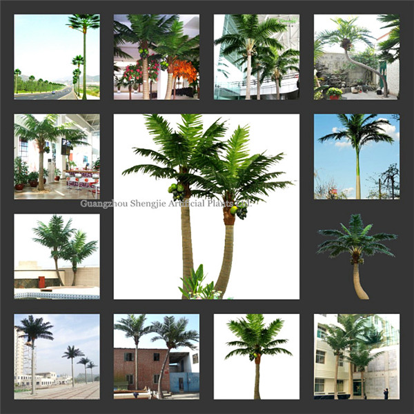 2014 products high quality fake coconut tree home/playground/beach/pool/park building outdoor decoration artificial coconut tree