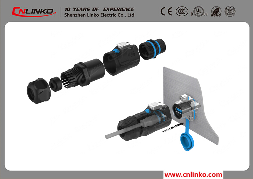 中国製cnl<em></em>inkocirucular防水usbコネクタメスusb3.0ソケットコネクタ仕入れ・メーカー・工場