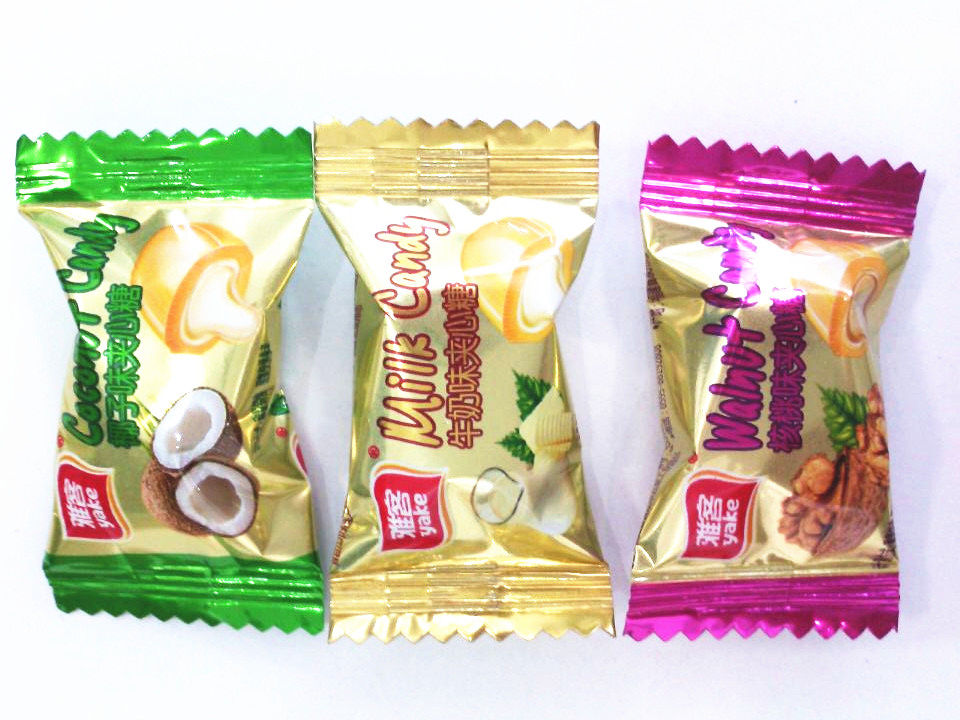 caramel filled hard coconut candy,China Yake price supplier 21food
