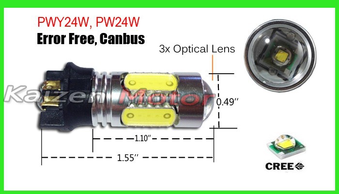 Тип ламп: и ошибок PW24W, PWY24W CREE светодиодные лампы.