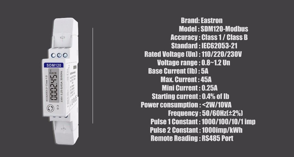 SDM120-Modbus単相電力量計、rs485ポートmodbus rtuとdinレール取付け、ceが承認仕入れ・メーカー・工場