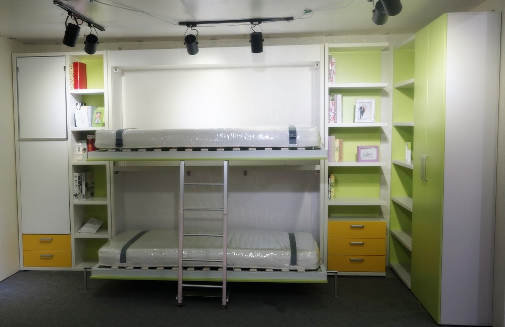 壁のベッド二段、 2015最新デザインの学校の寮の家具仕入れ・メーカー・工場
