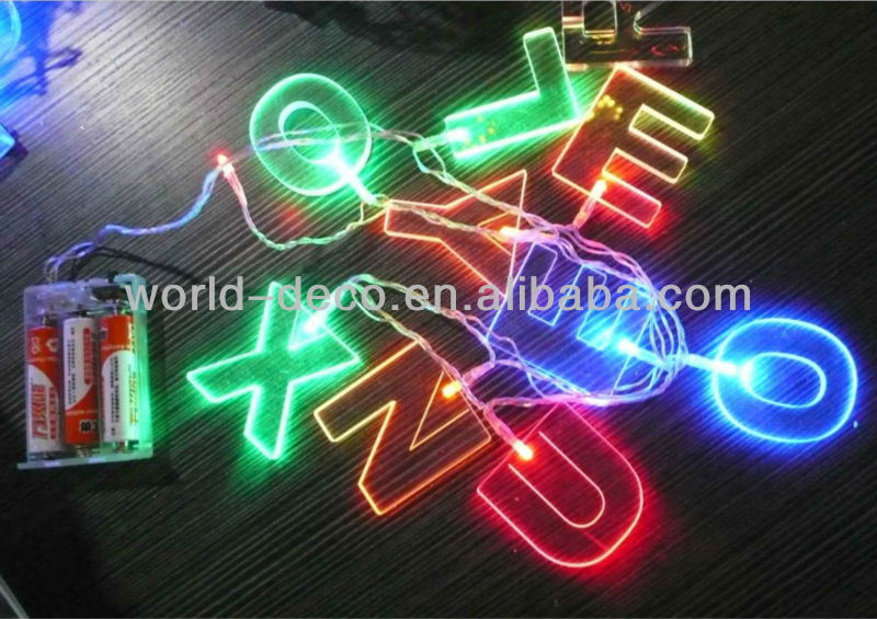 Xmas decoration battery acrylic led light letter string lights, View acrylic led light letter ...