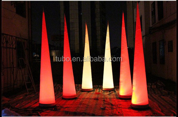 Free-shipment-3m-height-color-changing-LED-inflatable-pillar-horn-cone-ball (4)