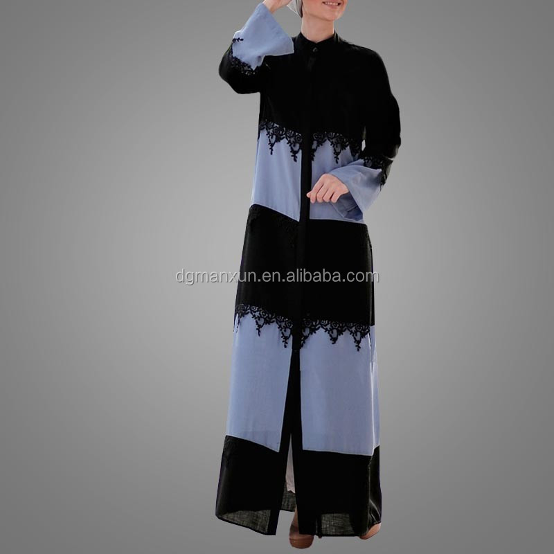 Muslim religious items wholesale front open abaya lace abaya Kaftan dubai 2017 (3).jpg