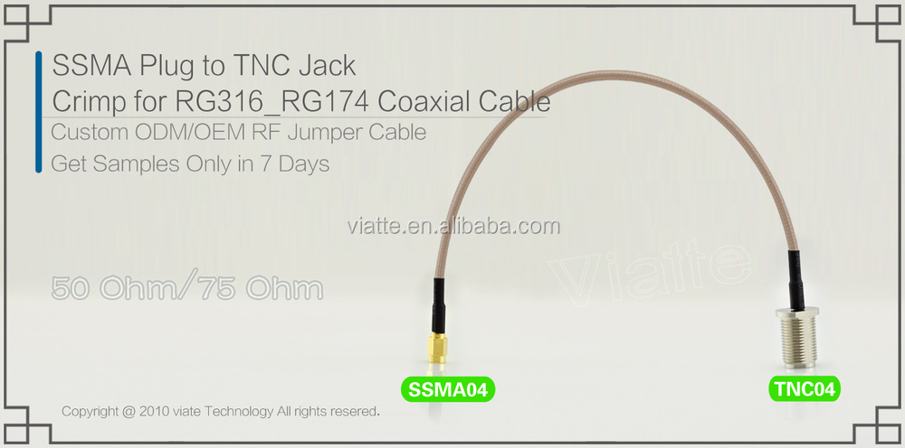 ssmaプラグオスtncメス圧着ジャックrg316またはrg174ワイヤコネクタのための仕入れ・メーカー・工場