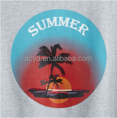 印刷されたパターンで涼しい夏アパレルのその景色のレディースtシャツのためのビーチ仕入れ・メーカー・工場