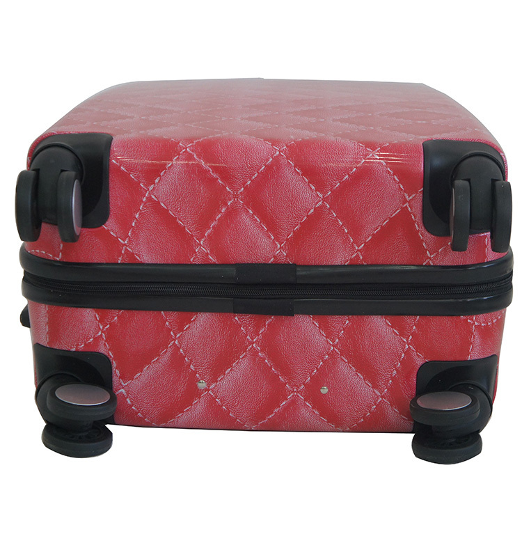 赤い色baigou四輪スーツケース工場のpcトロリーabsトロリーバッグを押しボタン仕入れ・メーカー・工場