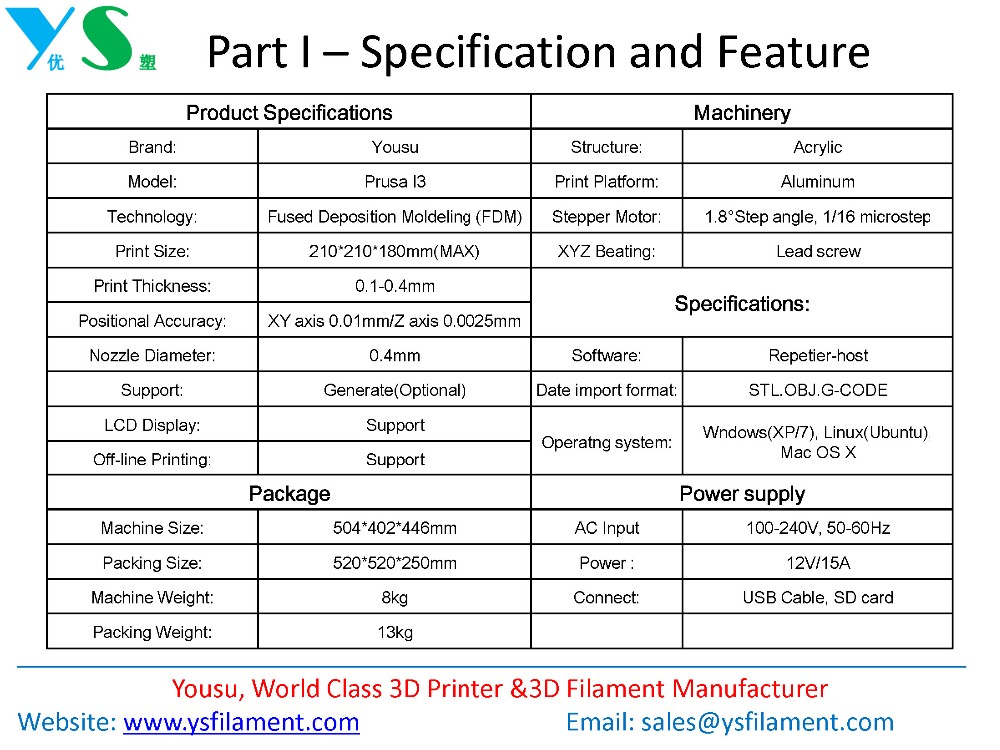 Yousu高品質diy prusa i3 3dプリンタ低価格デスクトップ3dプリンタ機家庭用8ギガバイトsdカード仕入れ・メーカー・工場