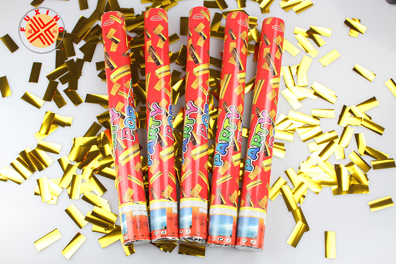 Gold Confetti Party Poppers / Confetti Streamer Launchers / Streamer