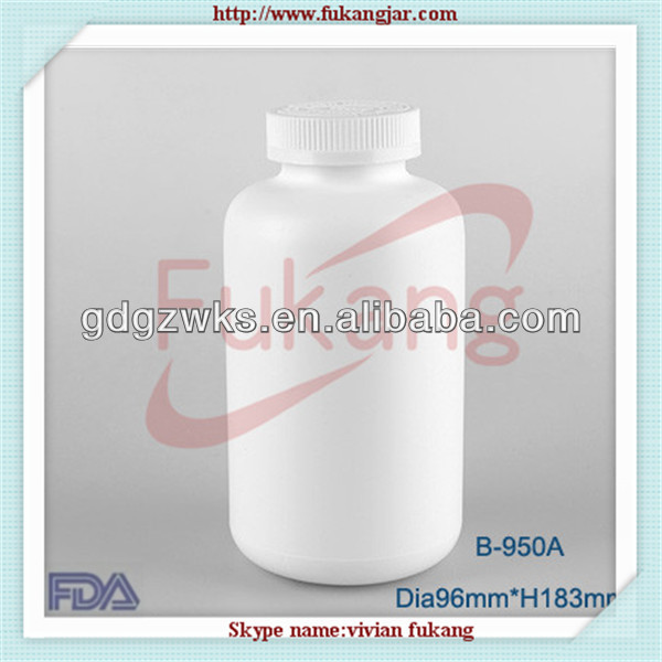 2013 горячая продажа 950ml hdpe белый переносной пластиковый бутылка уплотнение для медицины бутылки