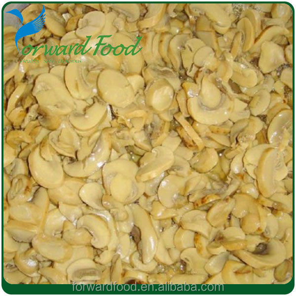 sliced brined mushroom in drums