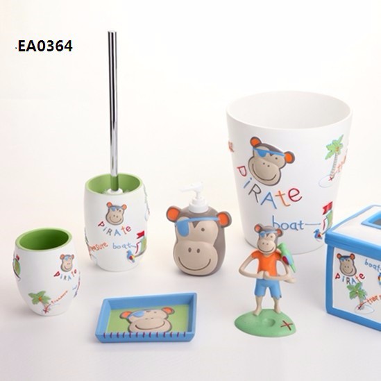 Bambou effet résine 6 pièce salle de bains accessoire set holder ...